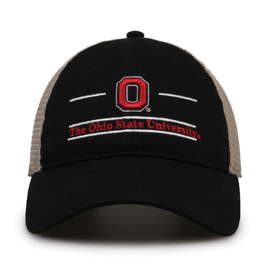 Ohio State Buckeyes trucker hat with mesh design in black