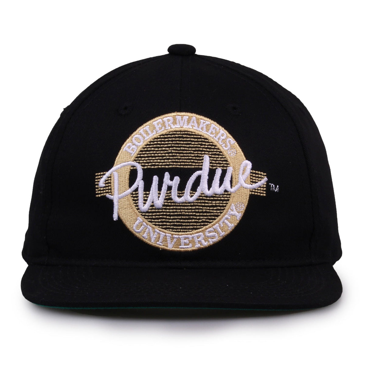 Purdue Boilermakers Retro Circle Snapback - Black, front view