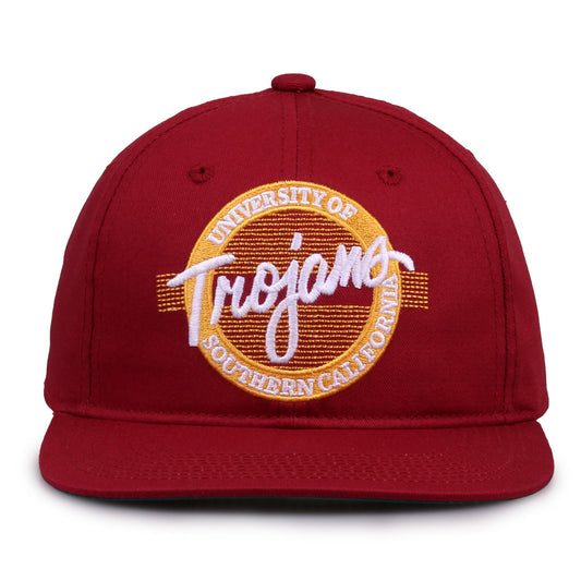 USC Trojans Retro Circle Snapback - Cardinal, front view
