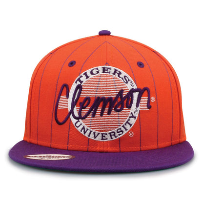 Clemson University Pinstripe Circle Design Snapback