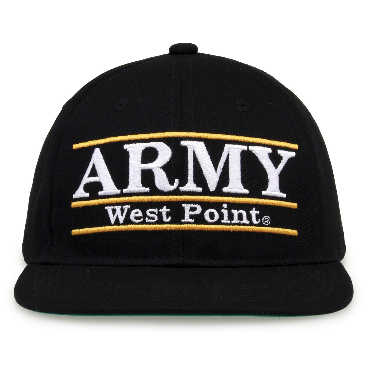 Army Black Knights Retro Bar Snapback - Black, front view