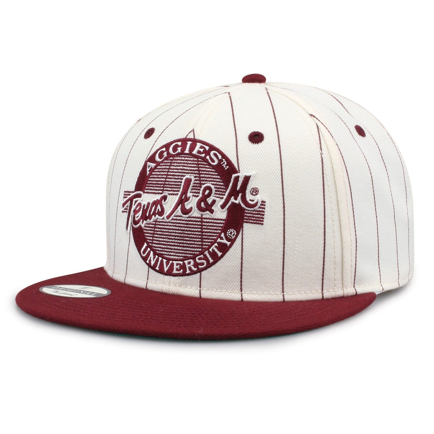 Texas A&M University Pinstripe Circle Design Snapback