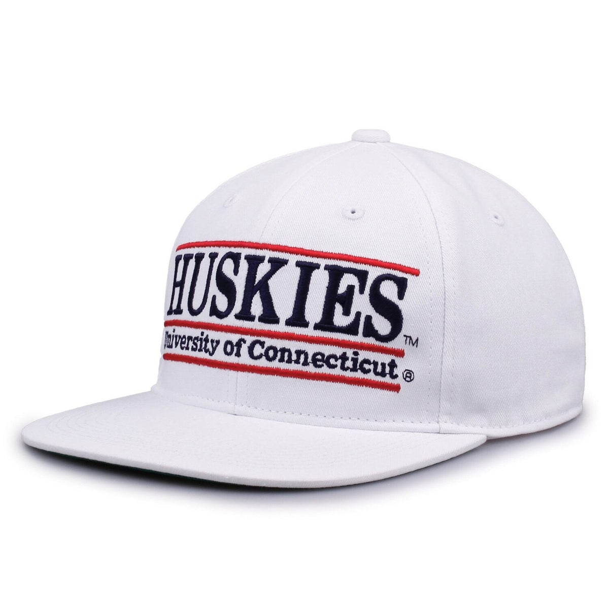 UConn Huskies Retro Bar Snapback - White, alternate view 1