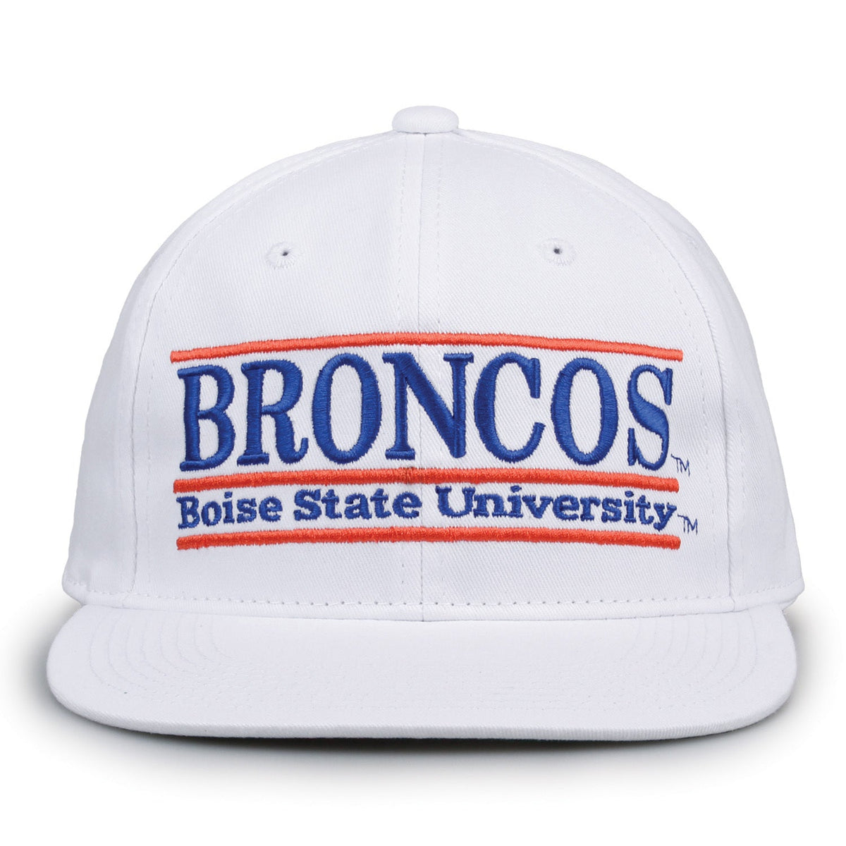 Boise State Broncos Retro Bar Snapback - White, front view