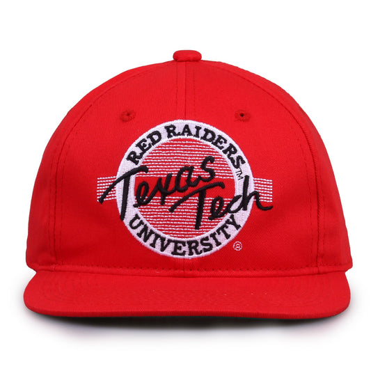 Texas Tech Red Raiders Retro Circle Snapback - Red, front view