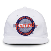 Retro Circle Snapback - White