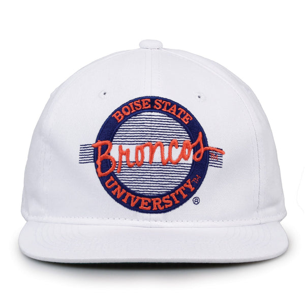 Boise State Retro Circle Snapback - White