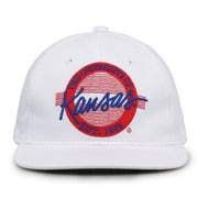 Retro Circle Snapback - White