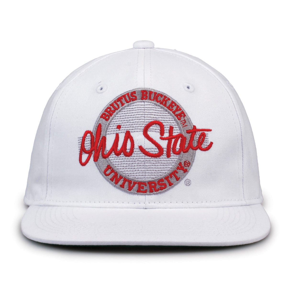 Ohio State Buckeyes Retro Circle Snapback - White, front view