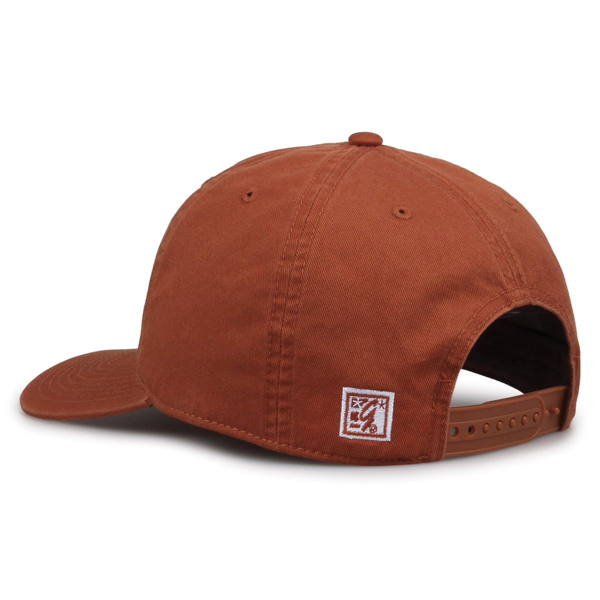 Texas Longhorns Original Heritage Bar Snapback in texas orange, rear view showing adjustable snapback closure