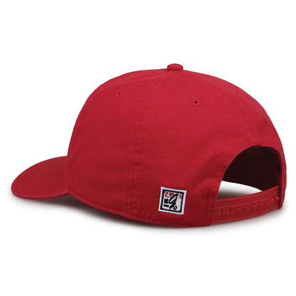 UNLV Rebels Original Heritage Bar Snapback in red, rear view showing adjustable snapback closure