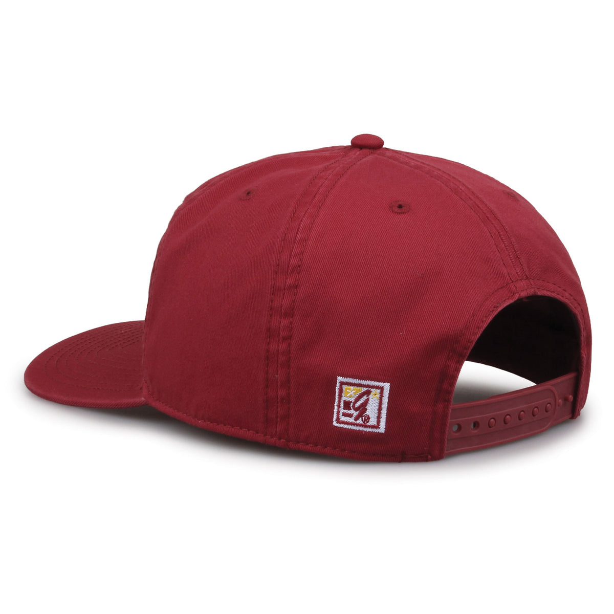 USC Trojans Original Heritage Script Snapback in cardinal, rear view showing adjustable snapback closure