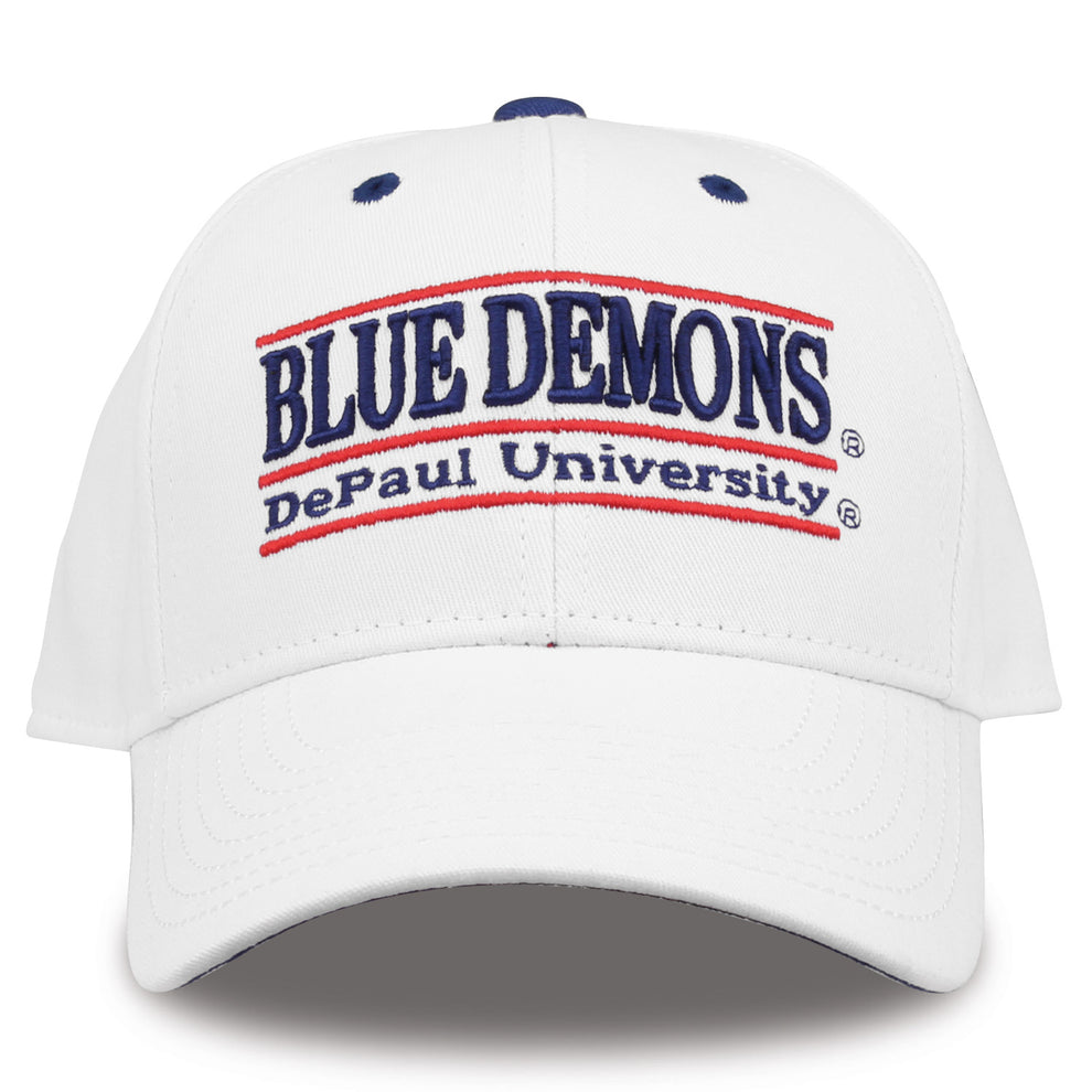 De Paul University Blue Demons Snapback Retro 2 Tone Script Cap Hat Wh