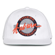 Retro Circle Snapback - White