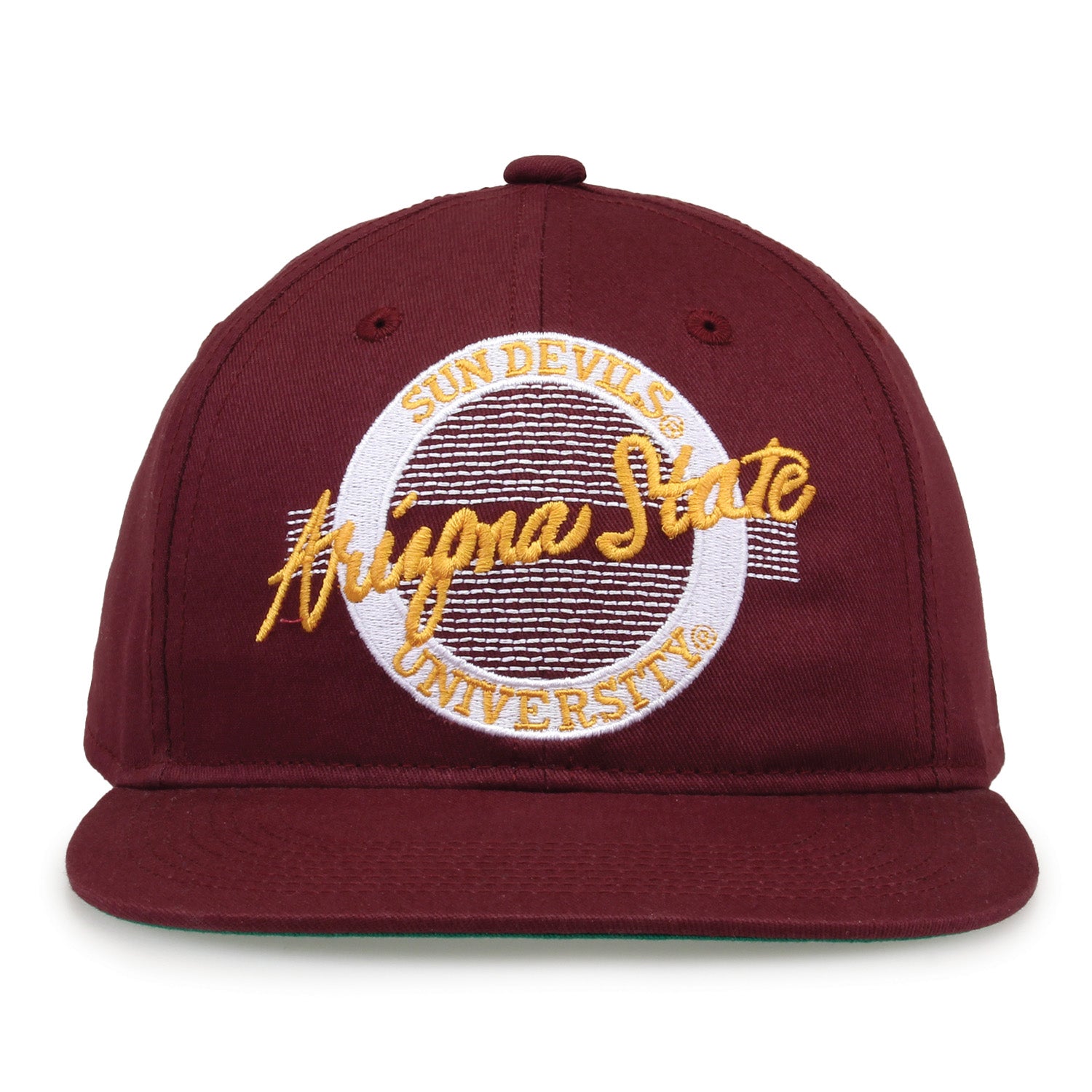 asu hat looks like old football helmet Arizona state Retro Circle Snapback – The Game Caps