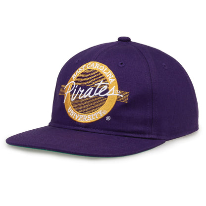 ECU Snapback Hat Retro Circle Design