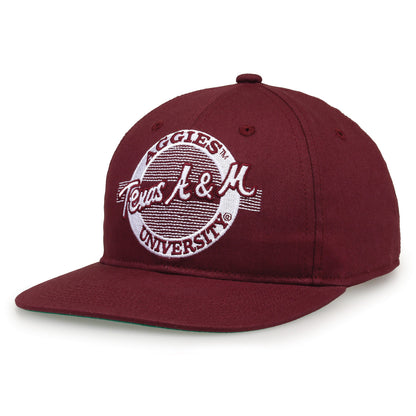 Texas A&M Snapback Hat Retro Circle Design